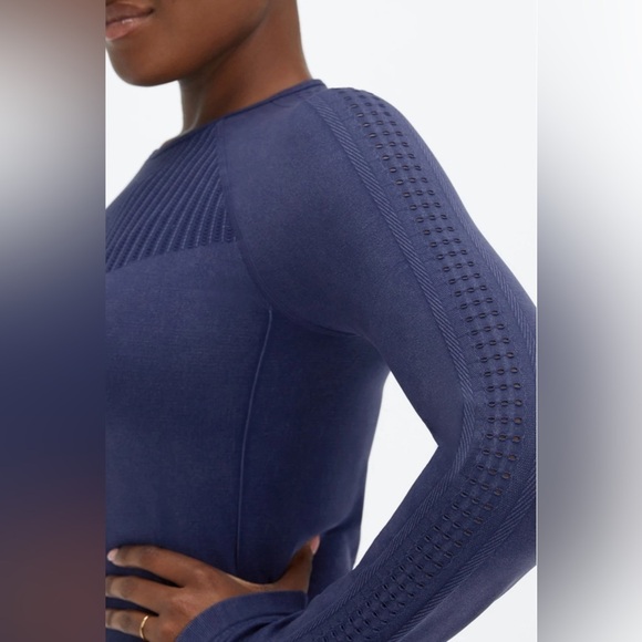 Fabletics Weathered Navy Sync Seemless Long Sleeve Top- NWT - Picture 5 of 14